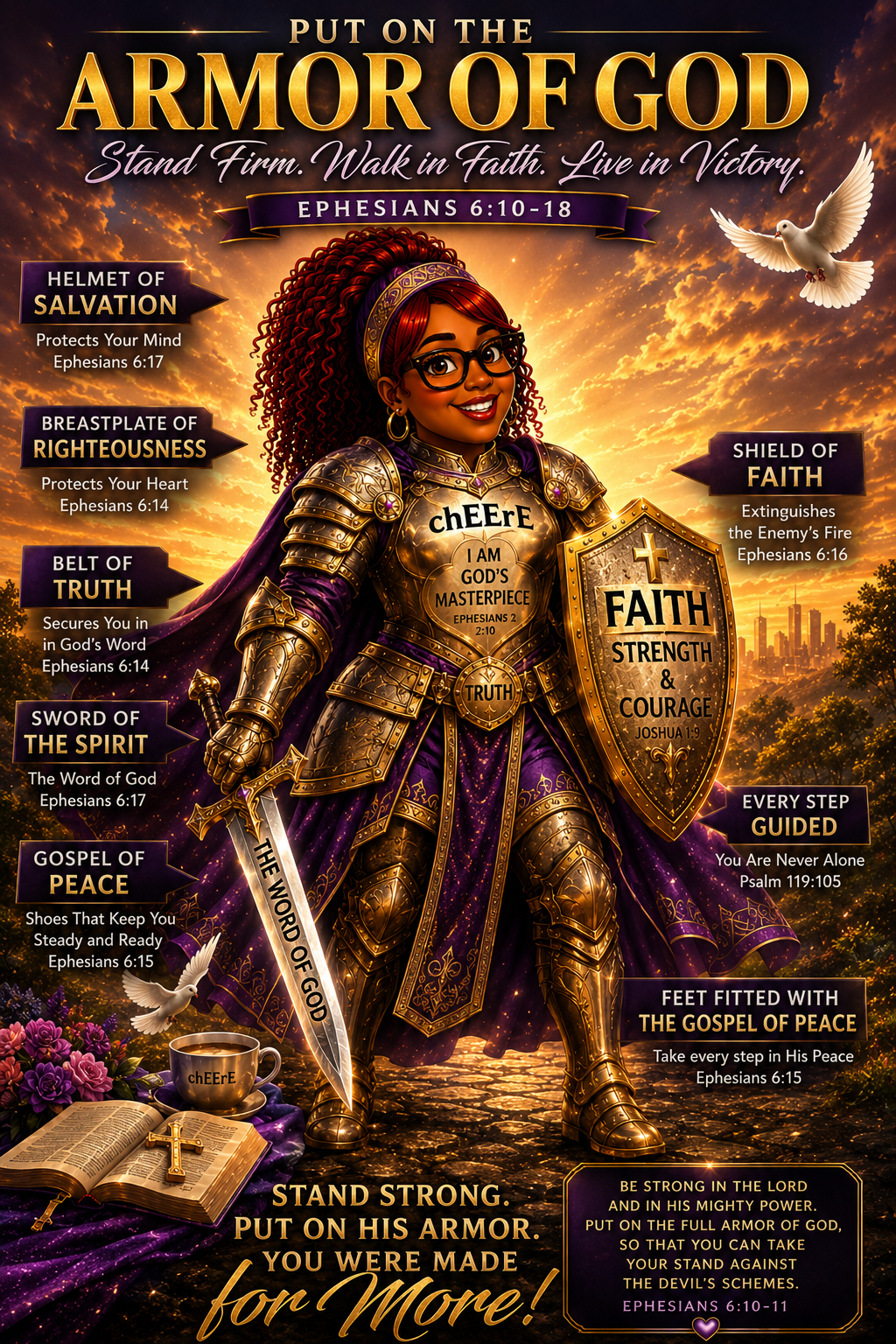chEErE wearing the Armour of God