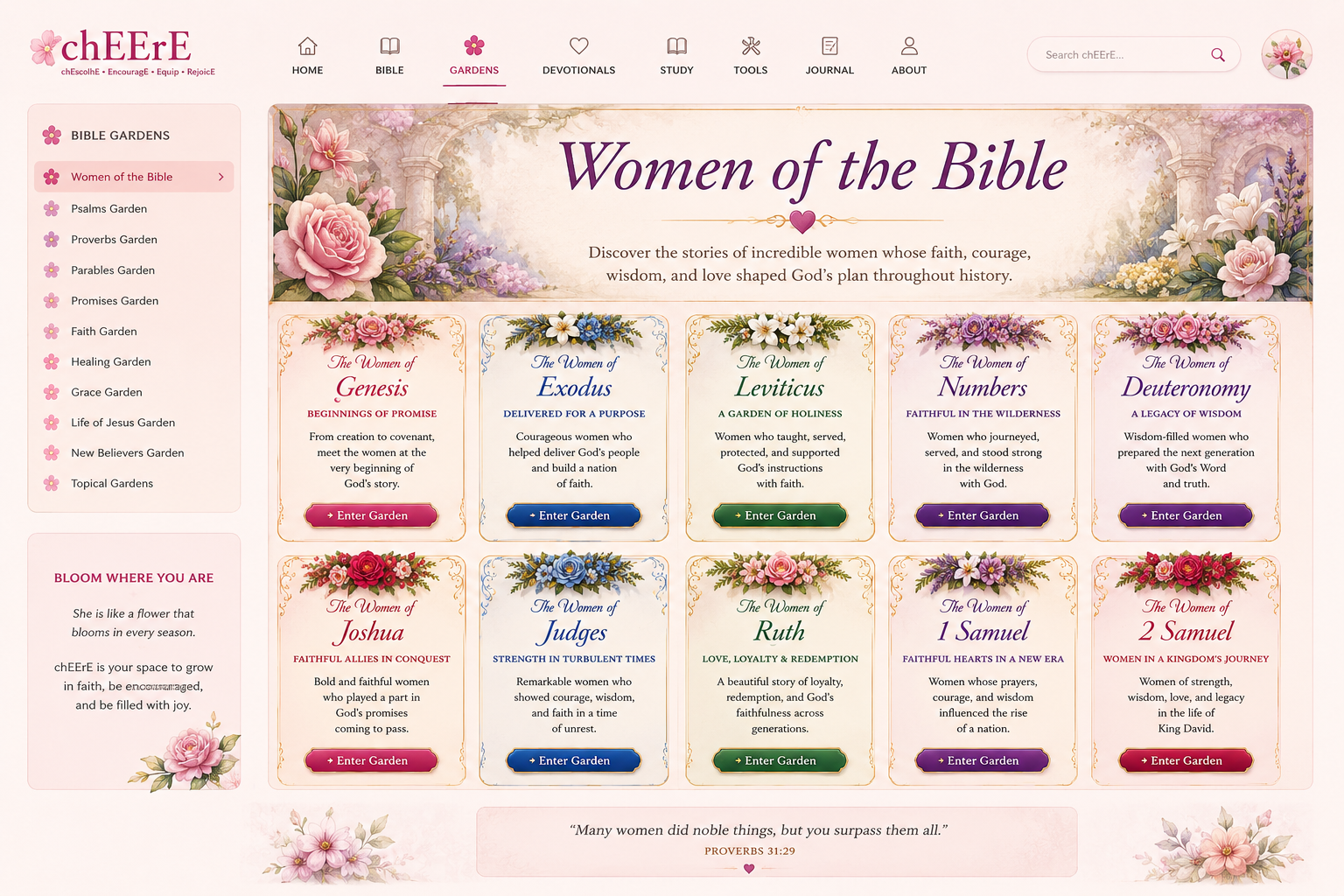 Women of the Bible Garden home page